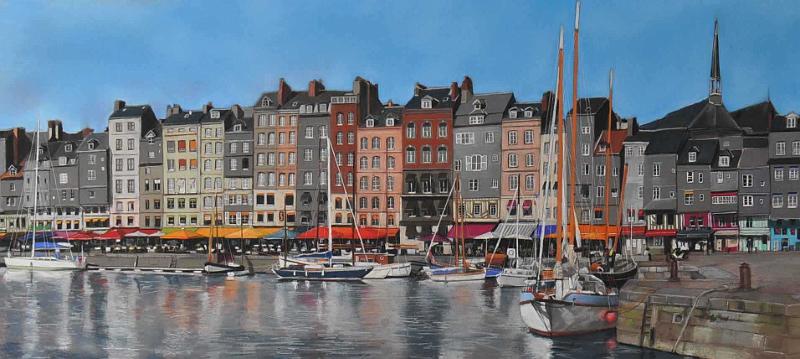 Honfleur vieux bassin.jpg - Pastel format /size 45 x 90